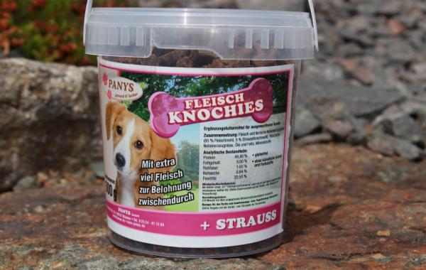Fleischknochies mit Strauss - 500g
